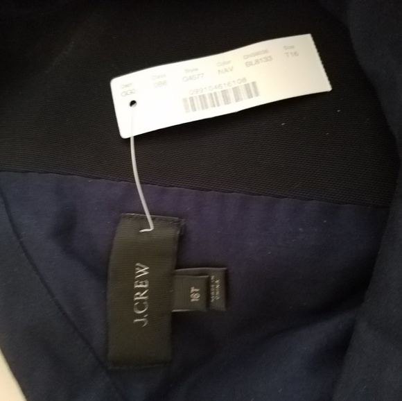 J.Crew Navy Off The Shoulder Cocktail Dress Size 16T - Picture 2 of 4